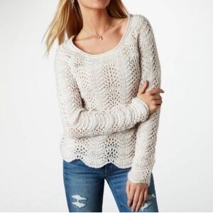 American Eagle Cream Knit Sweater